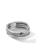 David Yurman sterling silver X Crossover diamond band ring (6mm)