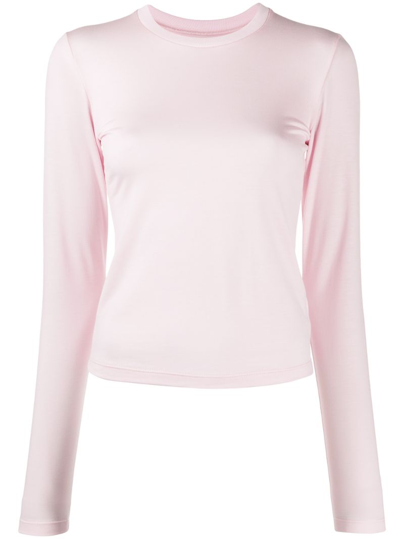 Styland Long Sleeve Jersey Knit Top In Pink