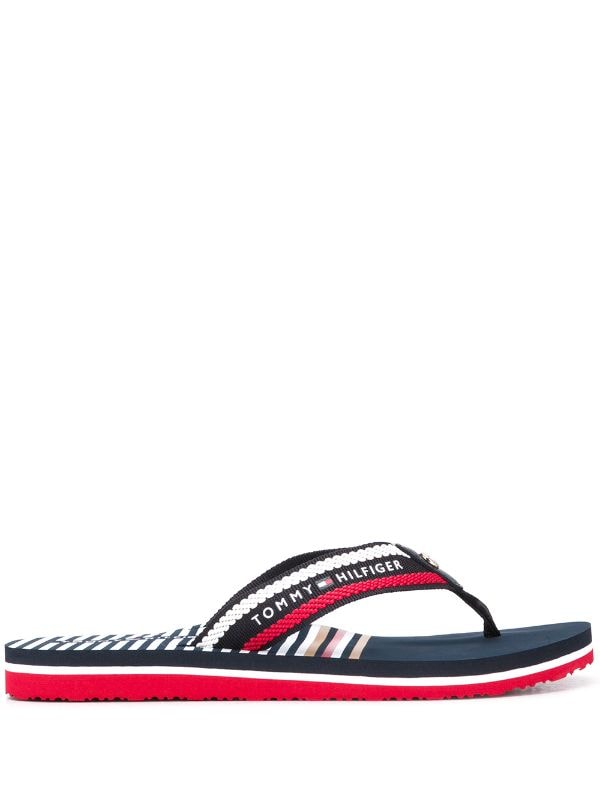 tommy hilfiger red flip flops