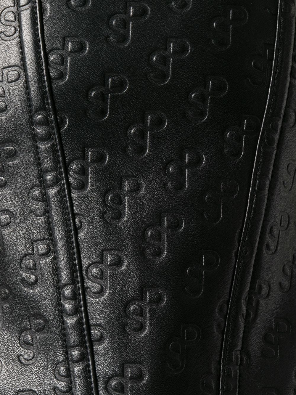 фото Saks potts logo embossed leather corset