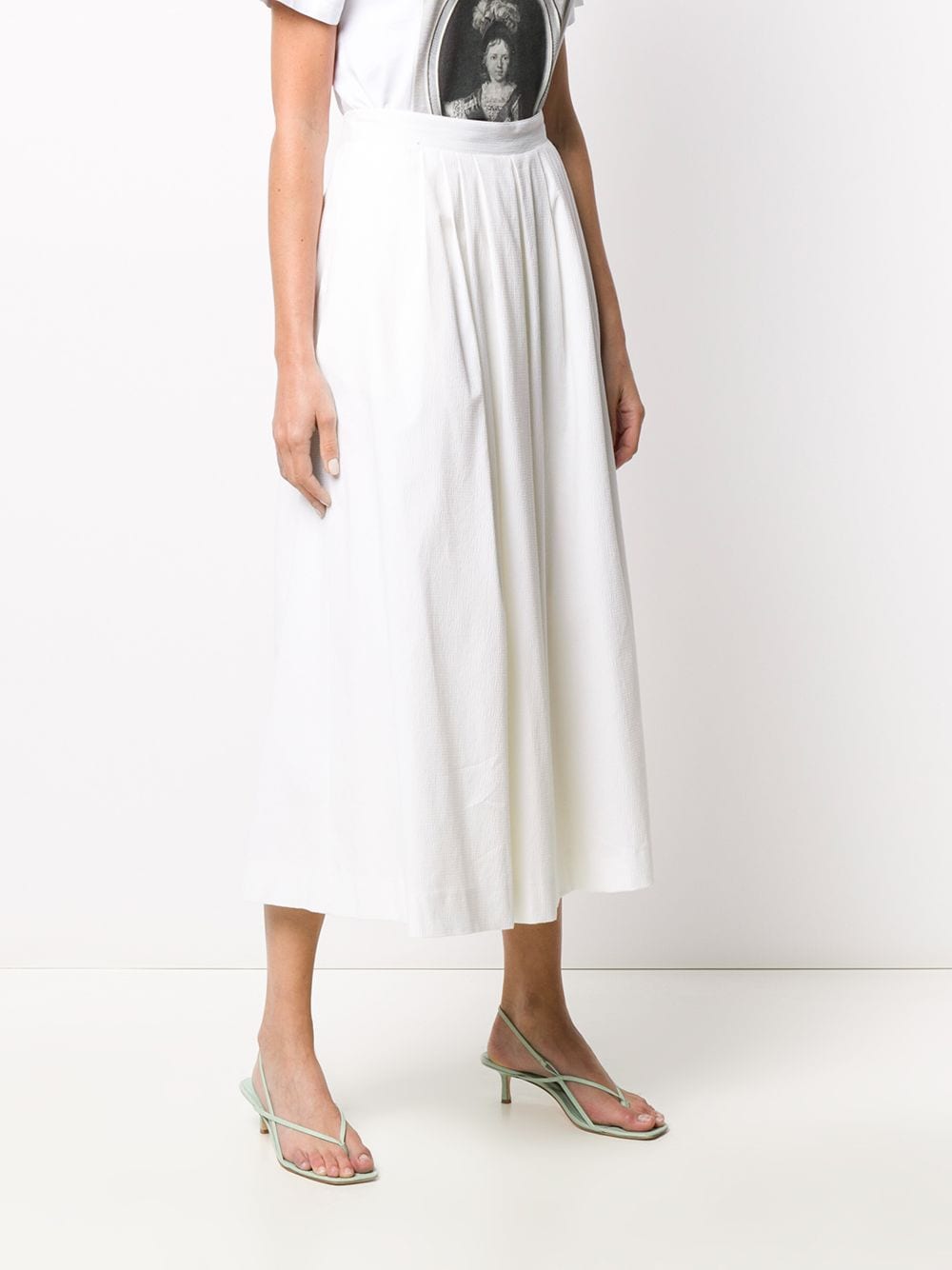 Shop Ps By Paul Smith Wide-leg Cropped Flared Trousers In White