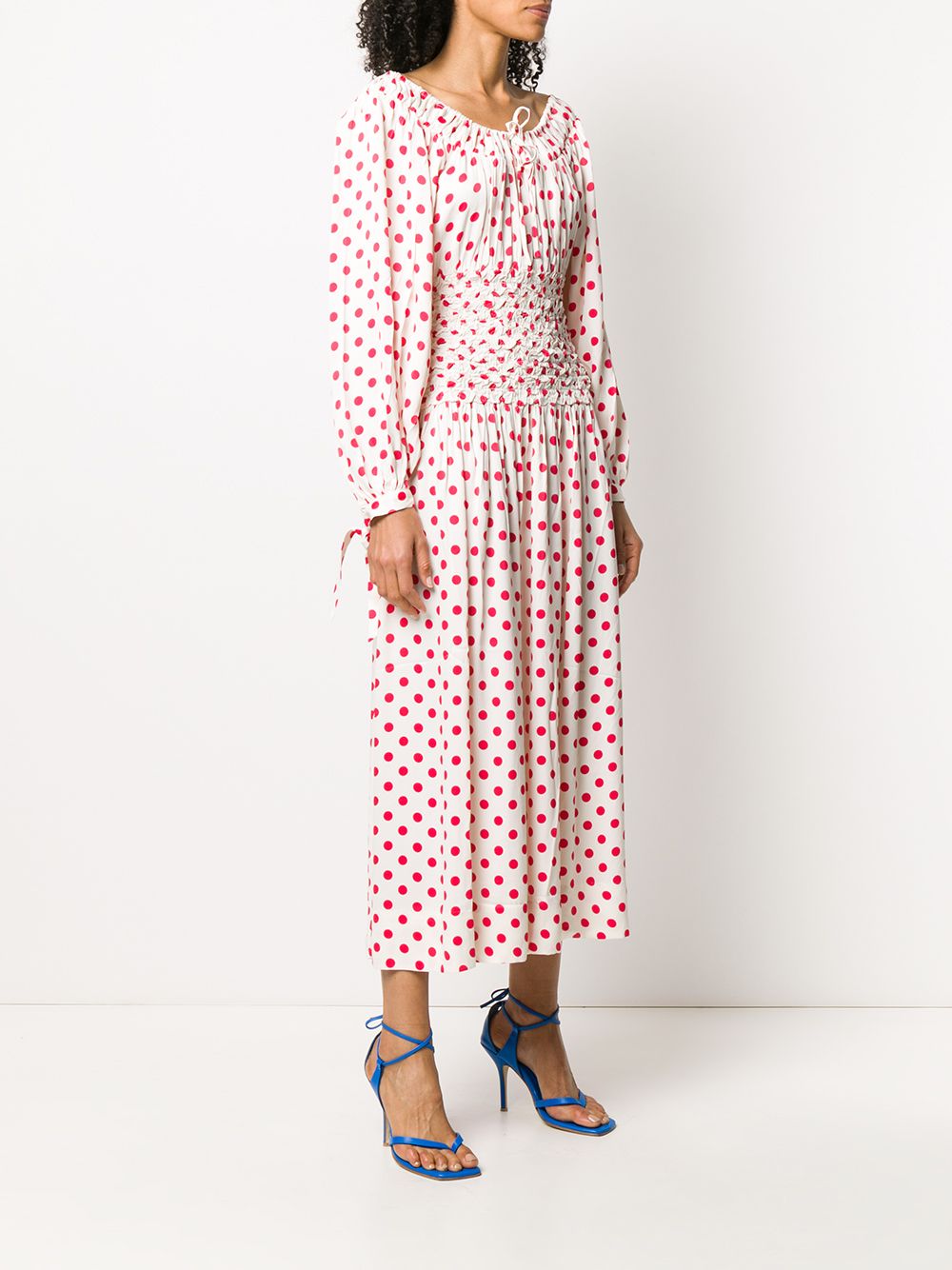 фото Saks potts polka dot print maxi dress