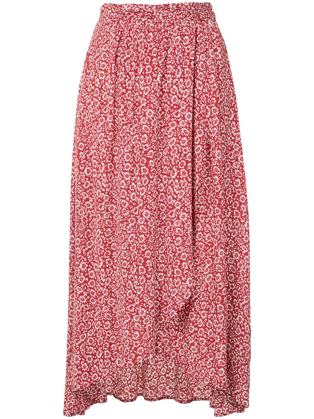 Auguste Marlowe Tess Midi Skirt In Red