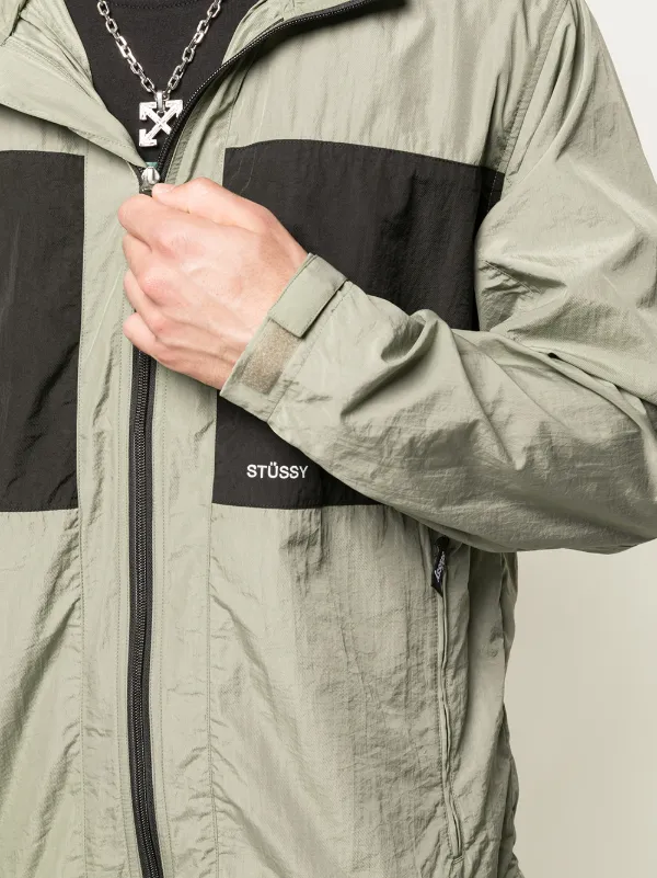 colour block waterproof jacket
