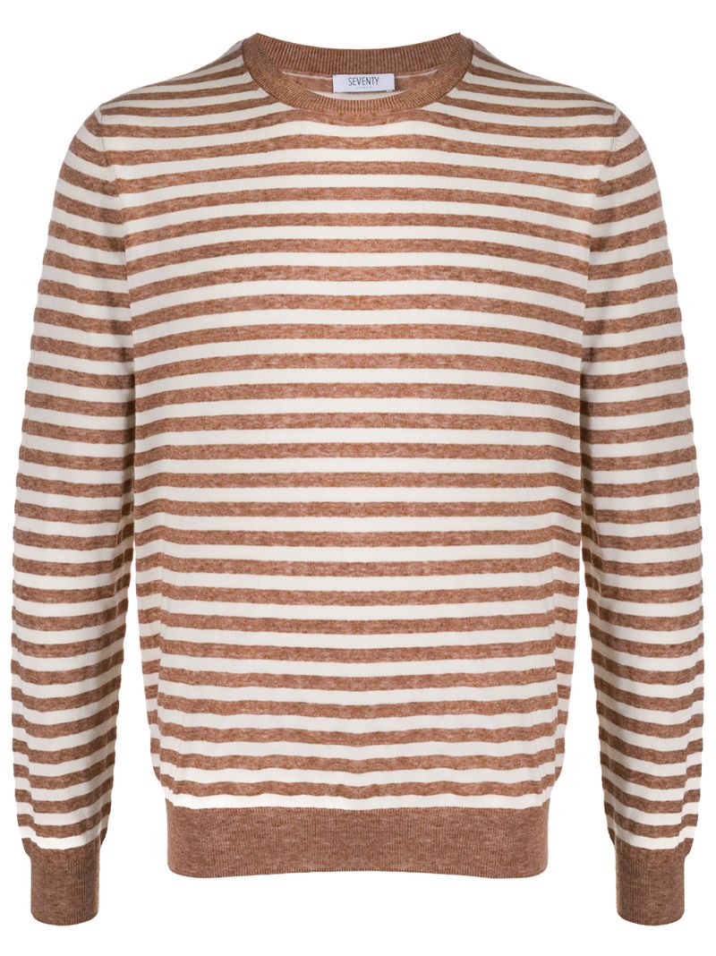 Shop Seventy Horizontal Striped Jumper In Neutrals