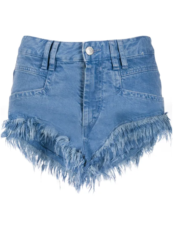 fringed denim shorts