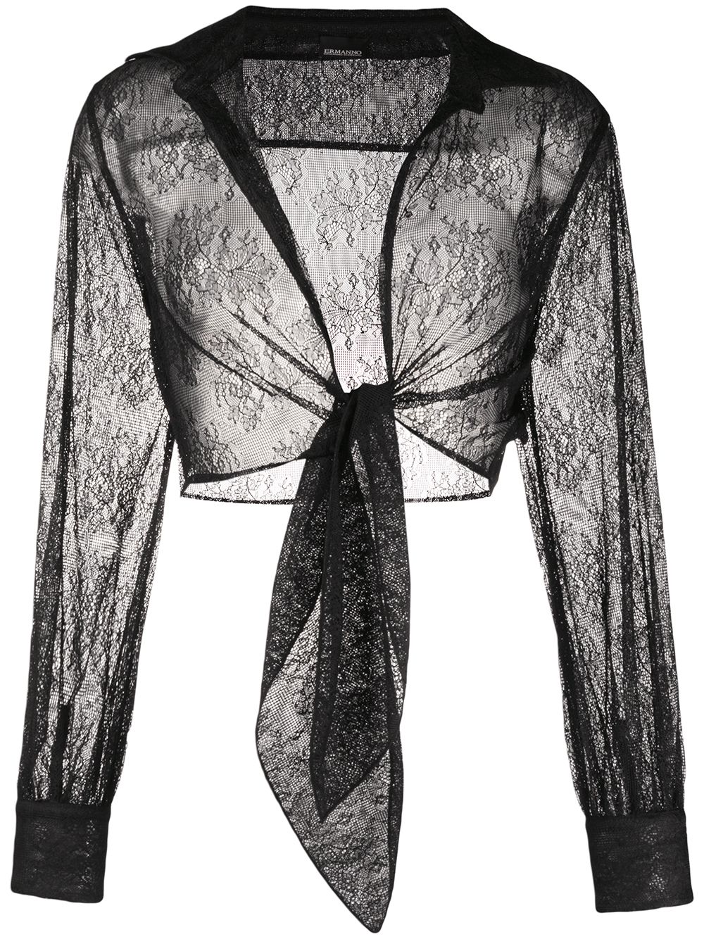 фото Ermanno ermanno кружевная рубашка с завязками
