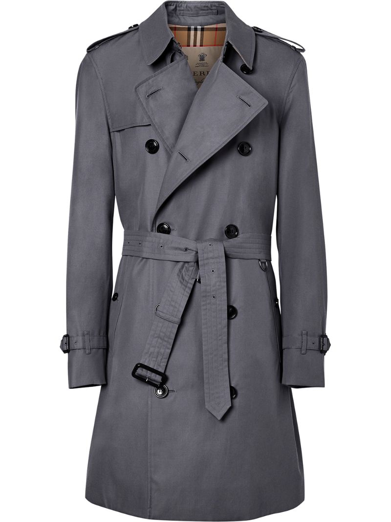 Burberry The Mid-length Chelsea Heritage Trench Coat In Grey | ModeSens