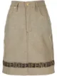 Image 1 of Fendi Pre-Owned logo band fitted skirt