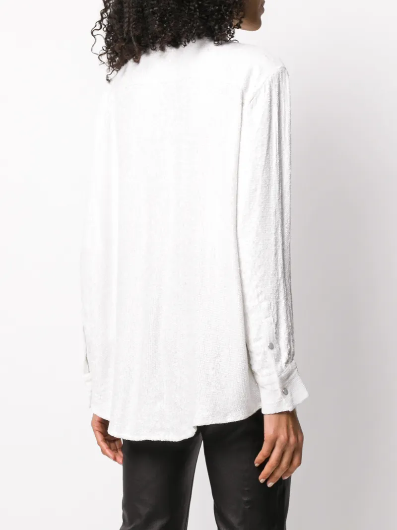 Iro Zuko Sequined Snap-front Top In White