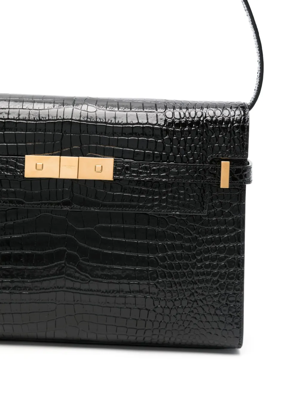 Affordable Saint Laurent Manhattan crocodile-embossed shoulder bag WOMEN