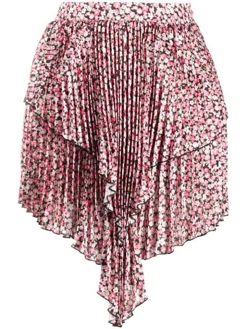 Wandering waterfall hem asymmetric mini skirt