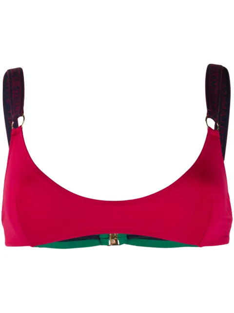Stella McCartney logo-strap sporty bikini top