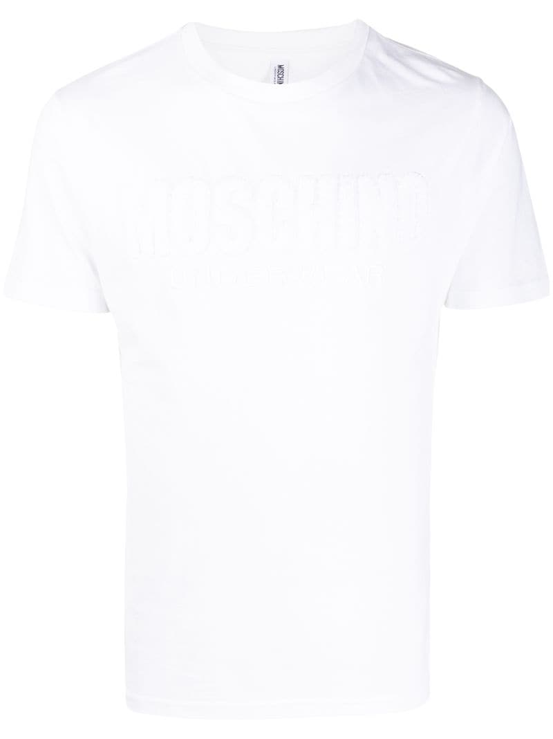 Moschino Logo-embroidered Slim-fit T-shirt In White