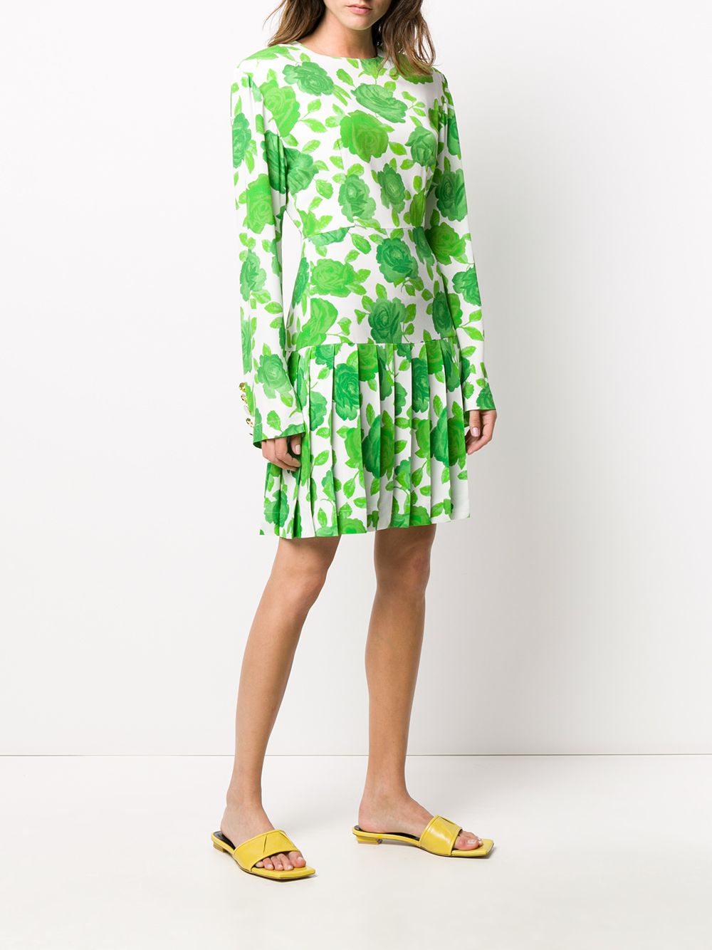 фото Rowen rose pleated floral print dress