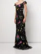 Marchesa floral-appliqué mermaid dress