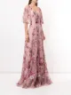 Marchesa Notte floral embroidered glitter tulle gown