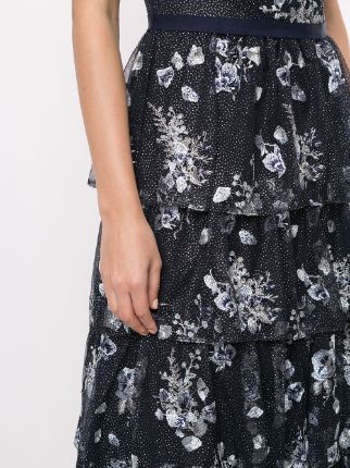 long floral-embroidered dress展示图
