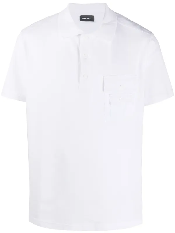 white polo shirt with pocket