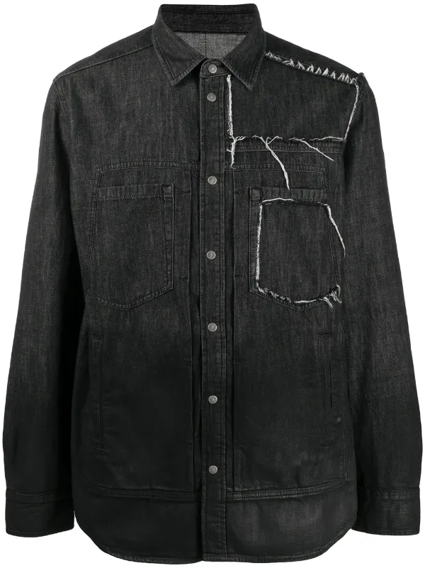 diesel black denim shirt