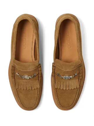 Mocca suede tassel loafers展示图