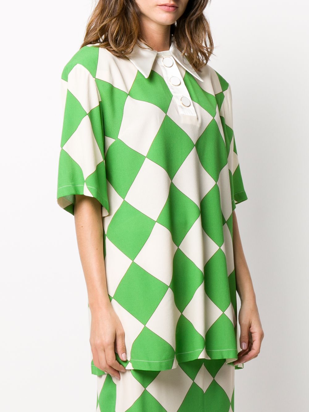 фото Rowen rose loose fit argyle print shirt