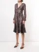Marchesa Notte sequin stripe long-sleeve dress