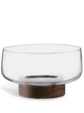 LSA International City glass bowl and walnut base - Neutrals