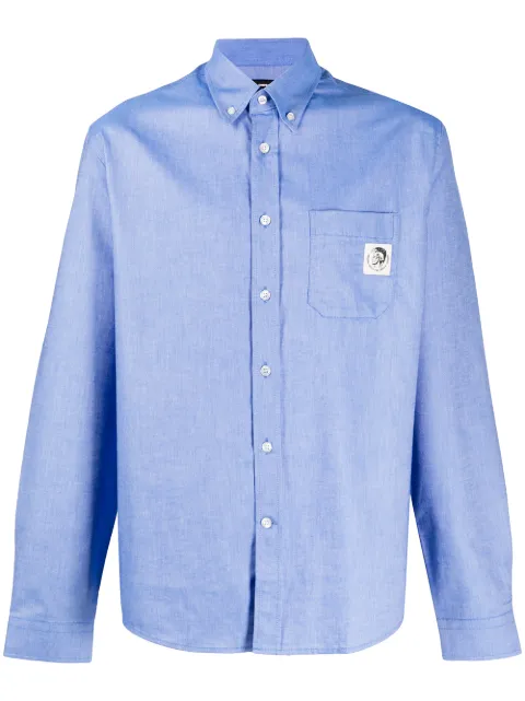 Diesel logo patch Oxford shirt