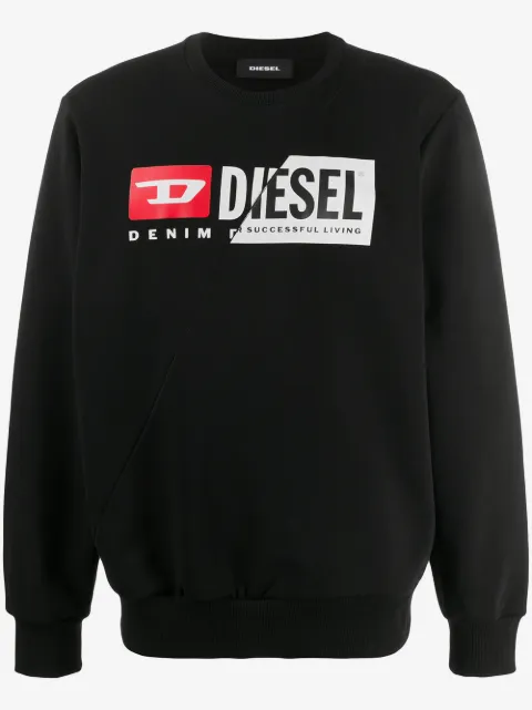Diesel S-Girk-Cuty logo-print panelled sweatshirt