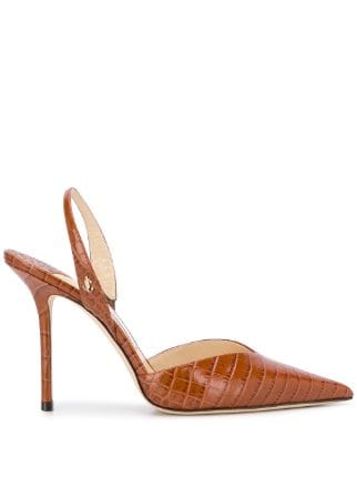 Jimmy Choo Thandi 100mm crocodile-effect Pumps - Farfetch