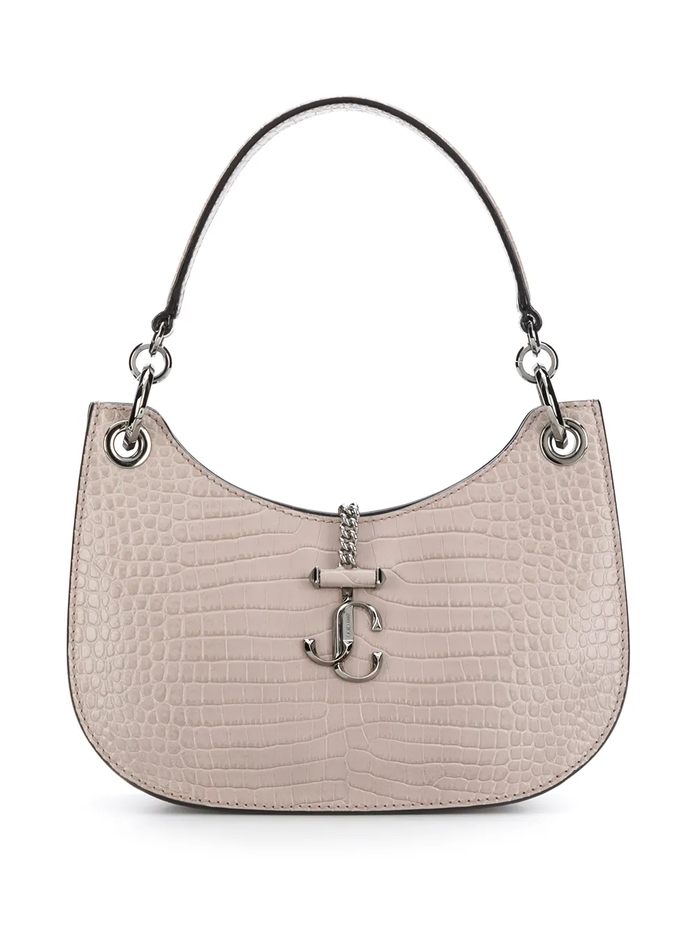 Download Jimmy Choo Grey Varenne Hobo Mock Croc Leather Shoulder ...