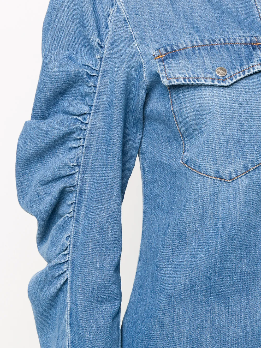 Diesel Blouse met gesmockte mouwen Blauw