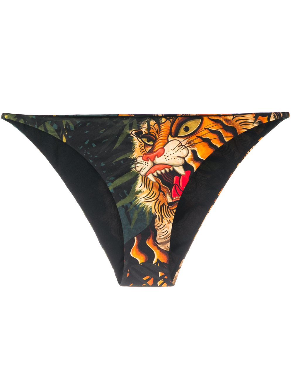 Dsquared2 Tiger Print Bikini Bottoms In Black