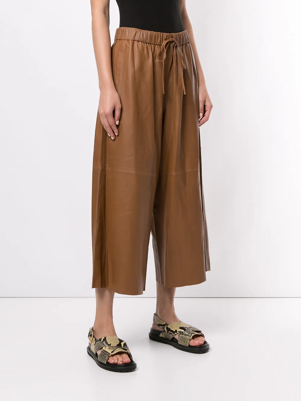 фото Yves salomon укороченные широкие брюки с завышенной талией