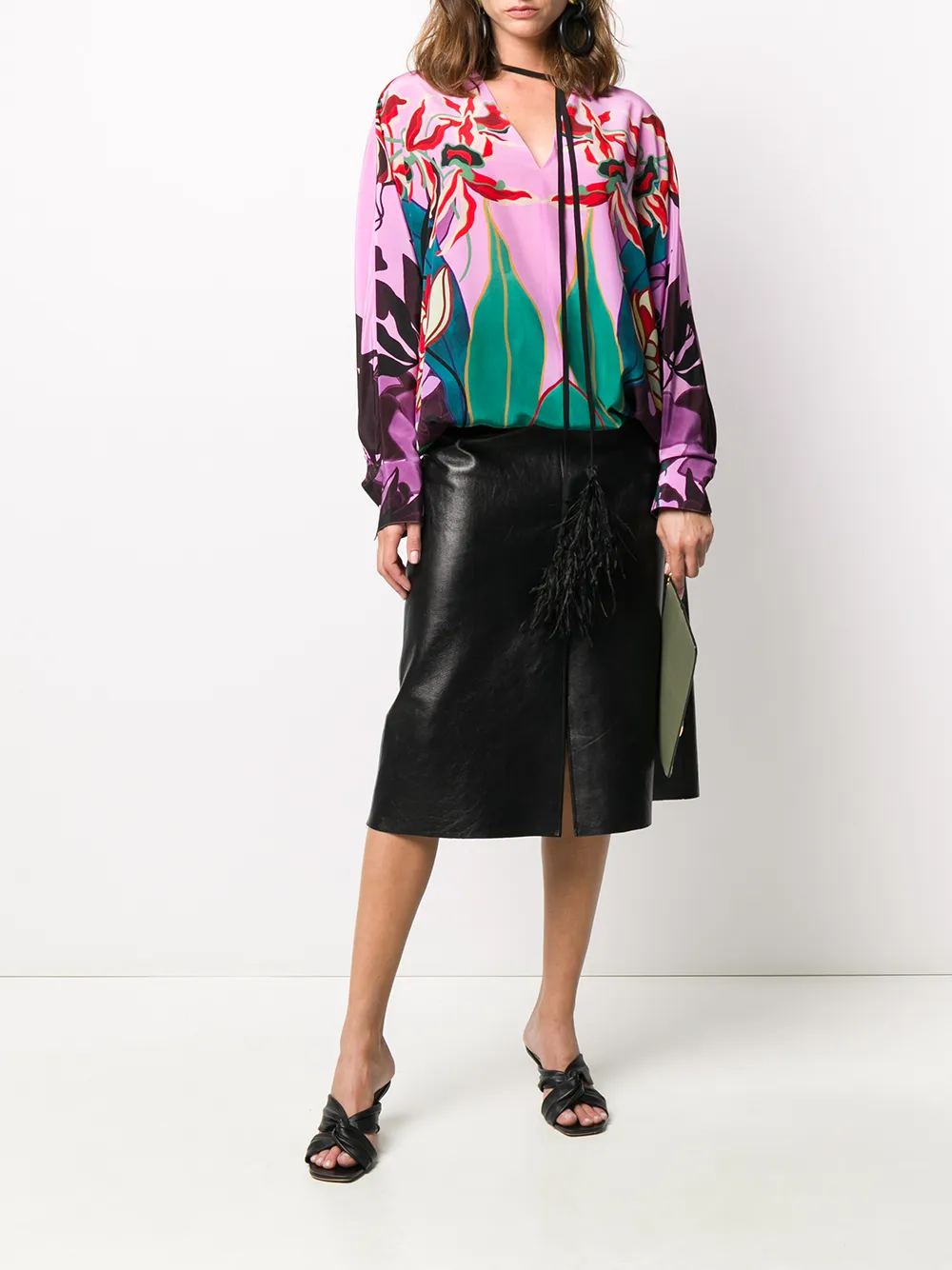 Valentino Garavani Blouse verfraaid met veren - Roze