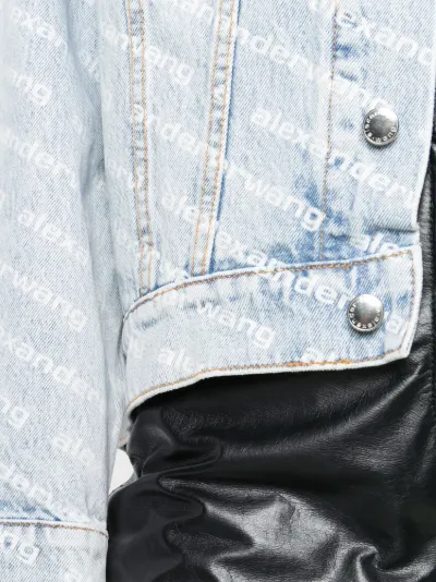 alexander wang logo print denim jacket
