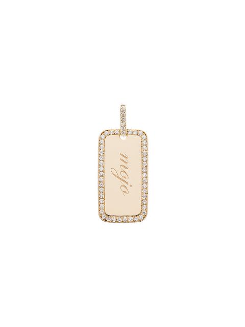 DRU. 14kt yellow gold Mojo diamond tag charm