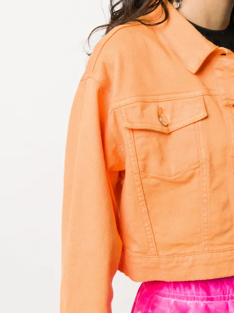 cropped denim jacket orange