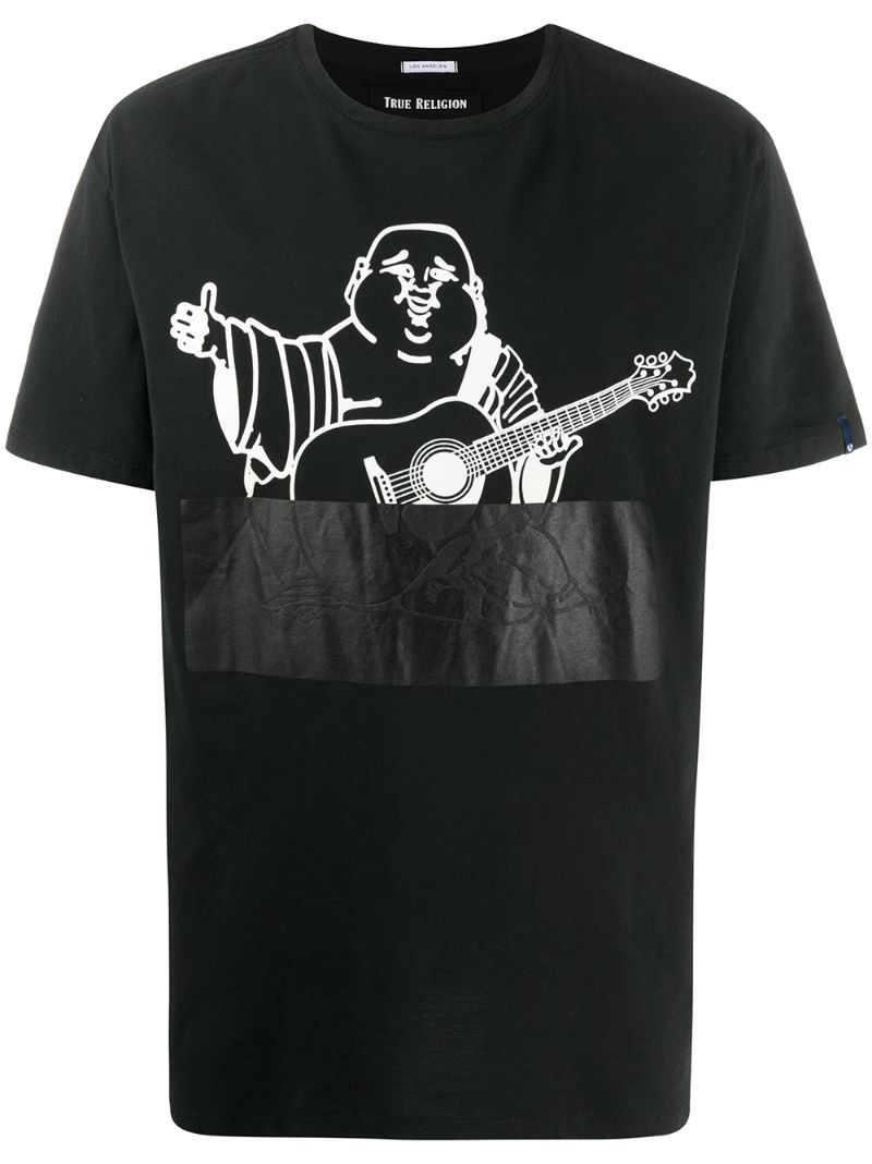 True Religion Logo Tape T-shirt In Black