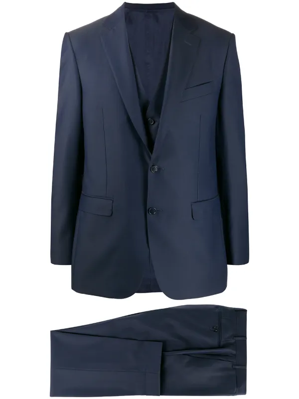Canali Long Sleeves Suit in Blue