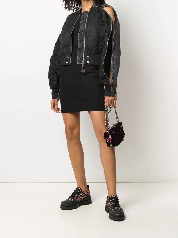 panel denim bomber jacket