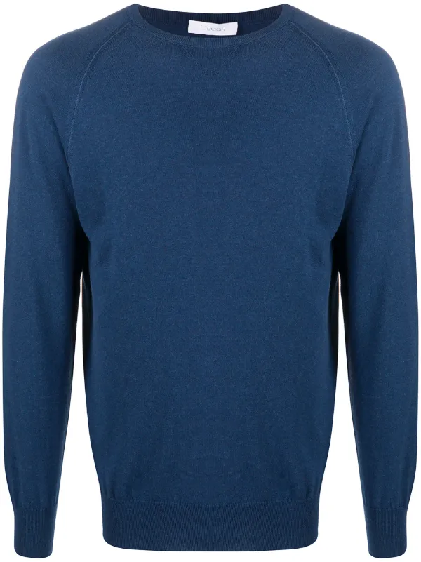 blue crew neck jumper