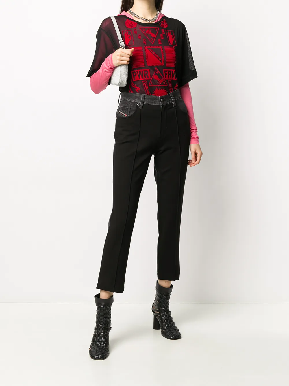  Diesel 'hybrid Milano' Cropped Jeans   Schwarz 