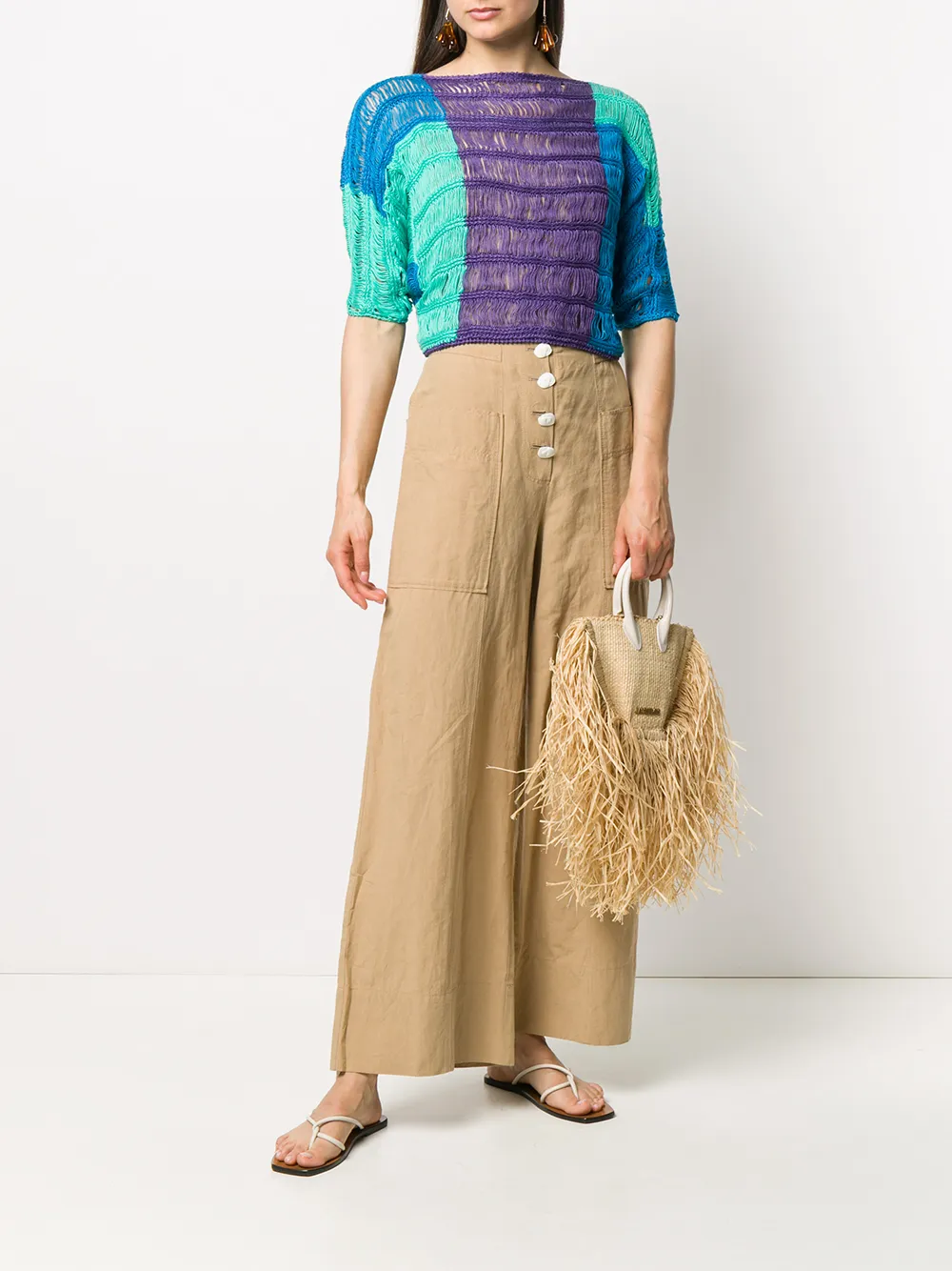 Alberta Ferretti Ruimvallende top Groen