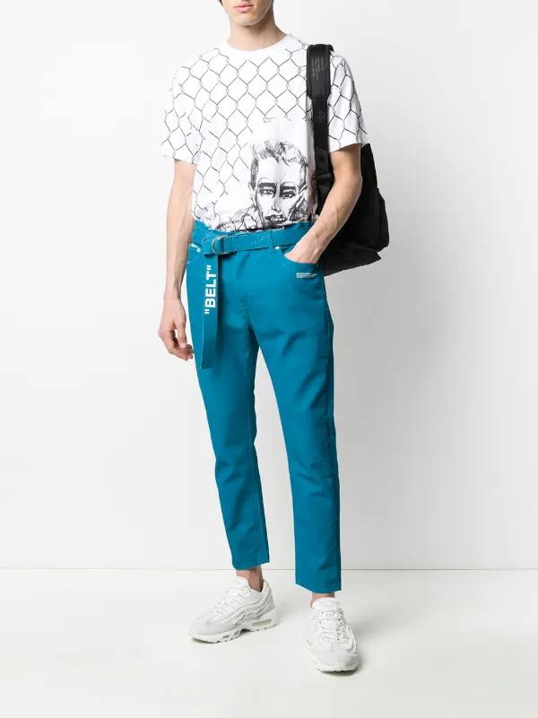 off white belted track pants