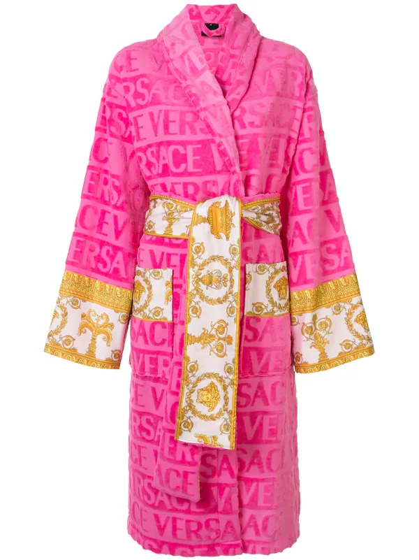 versace home barocco & robe cotton bathrobe