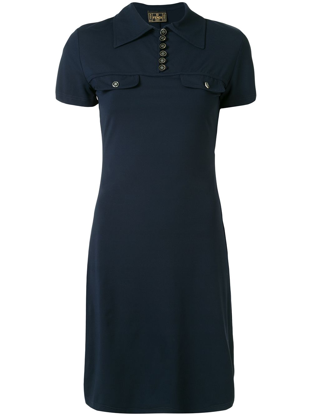 фото Fendi pre-owned платье-рубашка узкого кроя с короткими рукавами