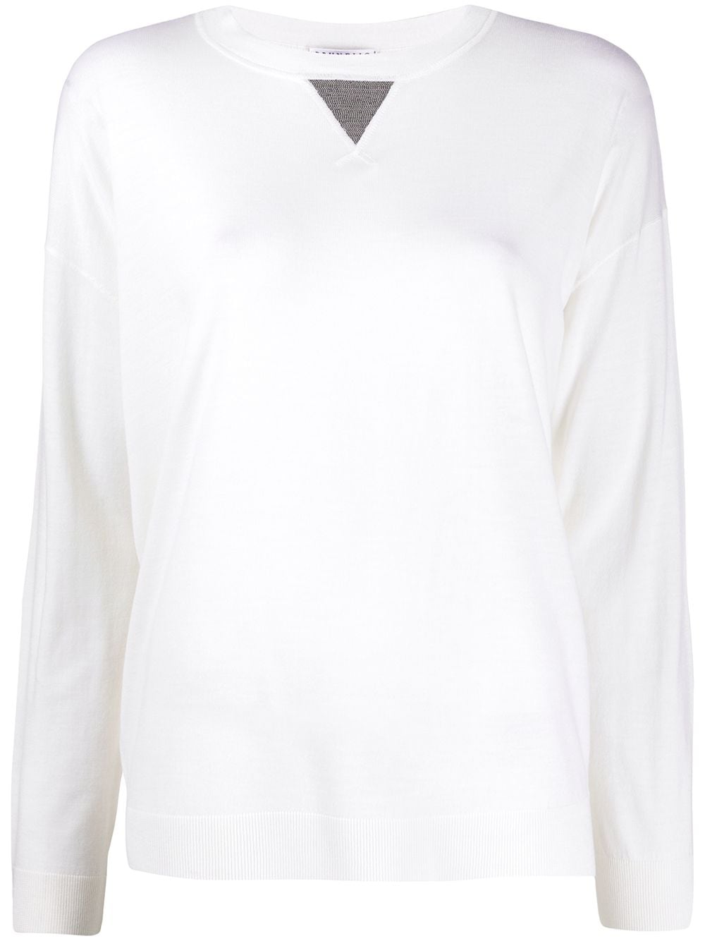 Brunello Cucinelli Monili Embellished Fine Knit Jumper In White