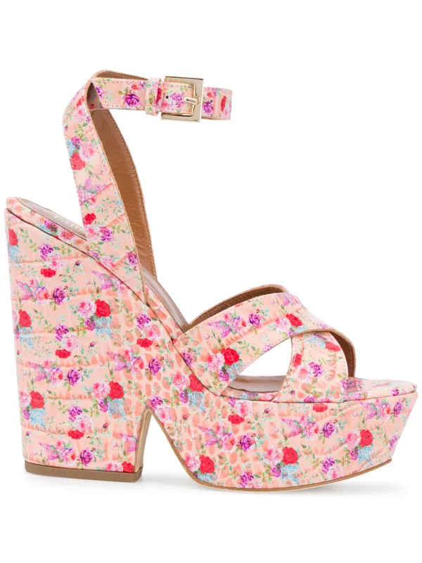 floral platform sandals